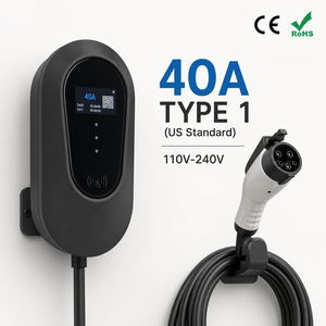 Chargeur mural <span class=keywords><strong>pour</strong></span> véhicule <span class=keywords><strong>électrique</strong></span> AC avec câble <span class=keywords><strong>de</strong></span> sécurité d'usine <span class=keywords><strong>de</strong></span> 5 m, 40 A, SAE J1772, <span class=keywords><strong>carte</strong></span> NFC RFID -20 ℃   50 ℃   Stations <span class=keywords><strong>de</strong></span> <span class=keywords><strong>recharge</strong></span> <span class=keywords><strong>pour</strong></span> véhicules <span class=keywords><strong>électrique</strong></span>s et téléphones - Product Image 1