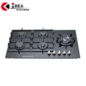 Home Appliance 5 Burners Glass Gas Stove/ Gas Hob /gas Cooker 86cm