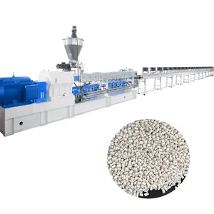 PLC 이중 스크류 압출기 쇼핑 백 용 생분해 성 옥수수 전분 펠릿 과립 기계