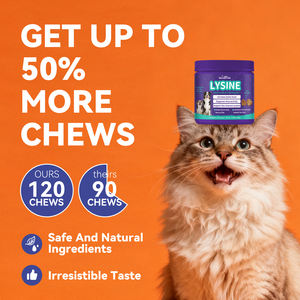 อาหารเสริมแอลไลซีนสำหรับแมวสำหรับจามน้ำมูกไหลเย็นภูมิคุ้มกันสนับสนุนการทำงานของตาและสุขภาพระบบทางเดินหายใจ - Product Image 5