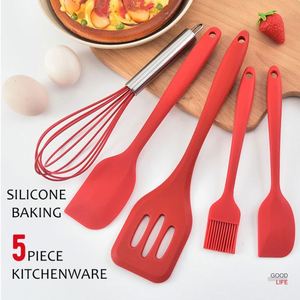 Heat Resistant Silicone 5-Piece Fork Set Dishwasher & Oven Safe for Premium Kitchen Experience - Product Image 2