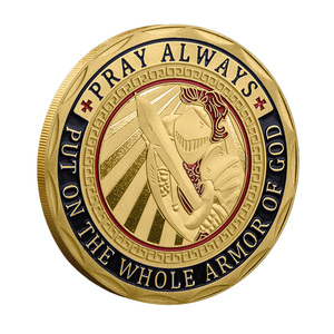 Moneda Conmemorativa <span class=keywords><strong>de</strong></span> Metal con Temática Religiosa, Moneda <span class=keywords><strong>de</strong></span> Recuerdo <span class=keywords><strong>de</strong></span> Caballero del Armadura <span class=keywords><strong>de</strong></span> <span class=keywords><strong>Dios</strong></span>, Grabada por Ambos Lados - Product Image 2