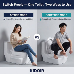 KIDOIR WC Integrato 2 in 1 Salvaspazio con Seduta per Squat, Scarico Doppio Silenzioso, Vendita Diretta dalla Fabbrica - Product Image 2