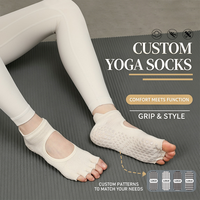 Chaussettes de yoga à bout ouvert pour l'automne avec points antidérapants en caoutchouc, design à orteils séparés, pour adultes et jeunes