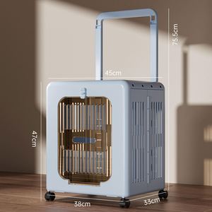 Foldable ABS 4-<b>Wheel</b> Waterproof Pet Cart <b>Suitcase</b> for Cats Dogs Large Capacity Portable Outdoor All-Season Aviation Luggage Case - Product Image 6