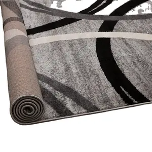 Modern wavy ring design area carpet