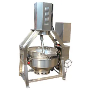 Mesin memasak elektrik/Gas 100-1000 liter, panci masak industri otomatis memotong makanan