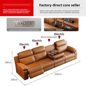 Juego de Muebles de Sala de Tela con Diseño Moderno y Sencillo Sofá Reclinable Eléctrico Multifuncional para Sala de Estar - Product Image 2