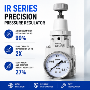 Regolatore di Pressione di Precisione SMC Serie IR, Regolatore Pneumatico con Display Digitale e Regolatore di Vuoto Serie IRV - Product Image 5