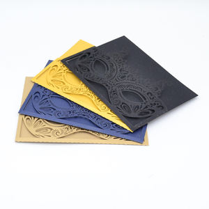 Invitations de poche découpées au laser pour Quinceañera, mariage, bal de promo, mascarade, style vintage, papier perlé pour les fêtes de remise de diplôme et d'<span class=keywords><strong>anniversaire</strong></span> - Product Image 5