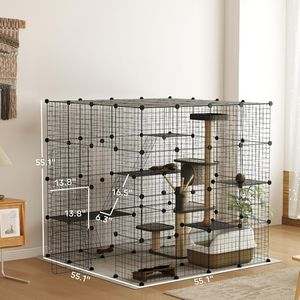 Gabbia per Gatti da Interno a 4 Livelli con Amaca, Recinto DIY per 1-3 Gatti, Prezzo di Fabbrica - Product Image 4