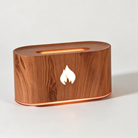 Humidificateur à ultrasons 900 mAh à brume froide, diffuseur d'arômes intelligent sans eau 160 ml, diffuseur de flamme pour huiles essentielles 7 couleurs