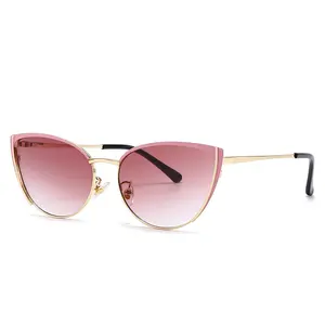 Luoyan Óculos de sol em massa para mulheres, óculos de sol tipo gato pequeno triangular rosa, moda de 2024, mais vendidos