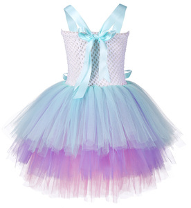 Nuovo arrivo fiore ragazze Tulle Tutu <span class=keywords><strong>abito</strong></span> <span class=keywords><strong>principessa</strong></span> festa di compleanno unicorno <span class=keywords><strong>abito</strong></span> con ali fiore con fascia - Product Image 3