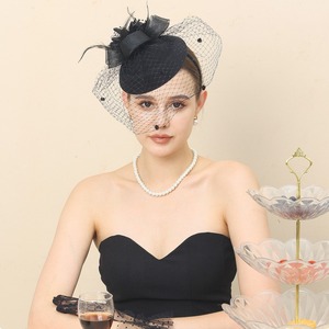 MADESHINE Chapeau Fascinator Style Années 20 avec Voile et Plumes, Pince à Cheveux Florale pour Fête, Course Hippiques, Thé ou Ascot - Product Image 3