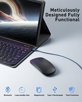 Clavier sans fil avec pavé tactile, étui en tissu sergé, béquille réglable, touches lumineuses pour tablette Lenovo Idea Tab Pro 12,7 pouces