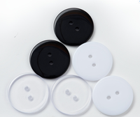 Botón de costura de resina de 2 agujeros transparente negro blanco redondo coser botón accesorios hechos a mano niños botón artesanías