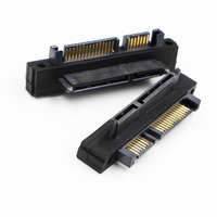 Adaptador SATA SATA22P Macho a Hembra de 90 Grados con Orificio para Montaje, Aislamiento de ABS y PVC, Conductor de Cobre para Uso Electrónico