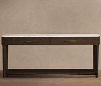 Meubles de salon modernes personnalisés en couleur, table console en bois massif, table d'entrée avec plateau en marbre