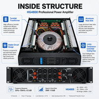 Amplificateur professionnel de classe H 800W 4 canaux 4/8 ohms 2U pour montage en rack, amplificateur de puissance audio pour système de sonorisation de scène