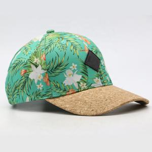 Casquettes <span class=keywords><strong>de</strong></span> baseball <span class=keywords><strong>en</strong></span> cuir avec décoration florale sur le bord <span class=keywords><strong>en</strong></span> liège, impression intégrale, design personnalisé, 6 panneaux, casquettes <span class=keywords><strong>de</strong></span> sport - Product Image 3
