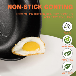 Juego de Ollas y Sartenes de Cocina de 4 Piezas de Aleación de Aluminio, Revestimiento Cerámico Antiadherente, Tapas de Vidrio, Asas de Acero Inoxidable, Aptas para Lavavajillas y Horno - Product Image 4