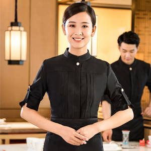 Robes d'uniforme <span class=keywords><strong>de</strong></span> <span class=keywords><strong>serveuse</strong></span> <span class=keywords><strong>de</strong></span> Restaurant <span class=keywords><strong>de</strong></span> réception d'hôtel <span class=keywords><strong>de</strong></span> conception personnalisée <span class=keywords><strong>de</strong></span> prix d'usine - Product Image 3