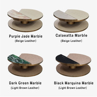 Table basse ronde en marbre durable pour salon Mobilier de maison de haute qualité avec matériau métallique en vente
