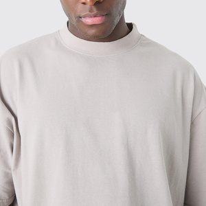 T-shirts amples 100 % coton de créateur, col rond épais, vierges, pour hommes, style streetwear, épaules tombantes, coupe oversize - Product Image 2