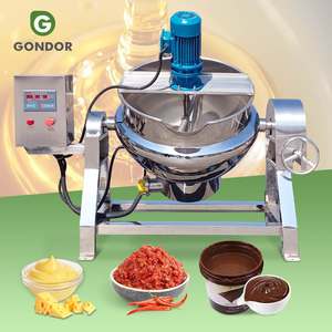 เครื่องผสมอาหารอุตสาหกรรมแบบไฟฟ้าสองชั้นพร้อมระบบทำความร้อนอัตโนมัติและเครื่องต้มละลายน้ำตาลพร้อมเครื่องผสม - Product Image 1