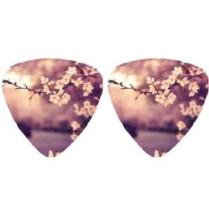 Guitare en celluloïd personnalisée en forme de triangle noir pur, impression <span class=keywords><strong>double</strong></span> face sur plectre noir massif 0.46mm 0.71mm 0.96mm - Product Image 5
