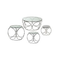 Table basse moderne en acier inoxydable, design 2026, vente chaude, table d'appoint, table d'appoint, ensemble de meubles de salon