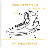 Bottes de boxe pour hommes, chaussures de lutte, logo personnalisé, entraînement en salle de sport professionnel, cuir véritable PVC