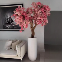 Dernière Vente Chaude Tik Tok YouTube Instagram Arbre à Fleurs de Cerisier Artificielles Rose et Blancs Faits sur Mesure pour la Décoration Intérieure de Maison
