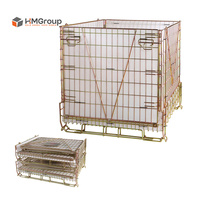 Cage de stockage en treillis métallique en acier doux galvanisé au zinc, empilable et pliable, pour préformes PET d'entrepôt