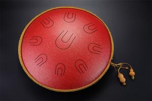 Handpan Chakra <span class=keywords><strong>Tank</strong></span> <span class=keywords><strong>Drum</strong></span> en Cuivre de Classe A, 14'' (38*12cm), avec 9 notes (échelle Ré mineur), <span class=keywords><strong>Instrument</strong></span> de percussion artisanal HP38N par Raysen - Product Image 4