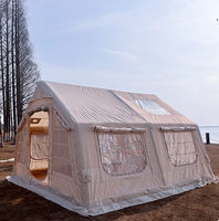 Tente de camping gonflable Panda Outdoor Oxford Canvas Luxury, trois saisons, deux chambres, installation rapide, grand espace, pour 8 à 10 personnes
