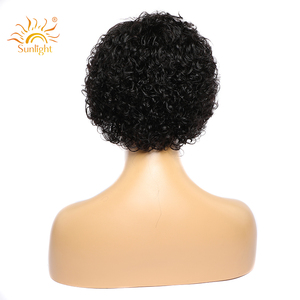 Sunlight 4x1Lace Closure <strong>Wig</strong> Virgin Human Hair <strong>Pixie</strong> Cut Perruque Belle Short Weave Glueless Peruvian Front <strong>Pixie</strong> <strong>Curl</strong> Human <strong>Wig</strong> - Product Image 2