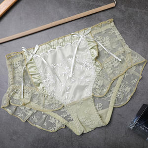 ZhenShangMei Ropa interior <span class=keywords><strong>sexy</strong></span> de cintura alta para mujer Calzoncillos de talla grande Bragas de encaje transpirables Cintura alta Cheekster <span class=keywords><strong>Granny</strong></span> - Product Image 4