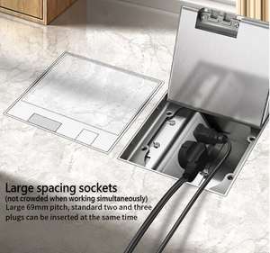 Fuente de fábrica de acero inoxidable toma de corriente de suelo Industrial 4-Ac Salida de apertura caja de suelo Multisocket - Product Image 4
