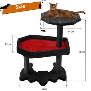 Torre de árbol de gato grande de estilo gótico con plataforma de escalada de condominio de gato integrada para diseño de ahorro de espacio interior <span class=keywords><strong>Halloween</strong></span> al por mayor - Product Image 2