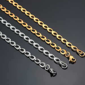 Chaîne à maillons en acier inoxydable plaqué or de 5 mm de large, collier long unisexe, accessoires de bijoux, cadeau de fête DIY, collier ras du cou - Product Image 2