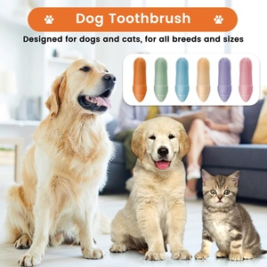 Custom 360 Degrees Dog Tooth Brushing Kit <b>Cat</b> <b>Toothbrush</b> Food Grade Silicone Dog Finger <b>Toothbrush</b> for Dog Teeth Cleaning - Product Image 4