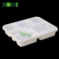 Boîte à lunch bento jetable et réutilisable pour micro-ondes, 6 compartiments, en plastique, avec couvercle, pour la préparation des repas