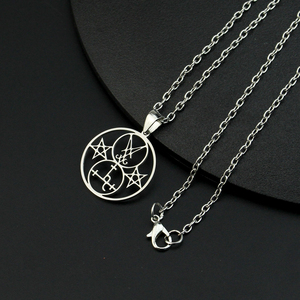 Ciondolo con Doppia Sigilla di Lucifero / Lilith con Bastoni, Amuleto Talismano Satanico Lucifero - Product Image 5