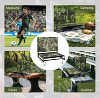 Chaise de stade pliable avec dossier et crochets, siège de gradins camouflage pour la vente en gros, OEM, ODM, personnalisable