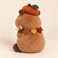 Nouvel Arrivage Personnalisé : Peluche Capybara avec Chapeau Citrouille, Thème Récolte d'Automne et Thanksgiving, en Polyester Doux et Résistant, pour Décoration de Table
