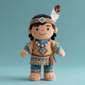 Tùy Chỉnh <span class=keywords><strong>Native</strong></span> <span class=keywords><strong>American</strong></span> Tribal Búp Bê Sang Trọng Đồ Chơi Mềm Mại Với Thêu Chi Tiết Cho Văn Hóa Trang Trí Và Quà Tặng - Product Image 2