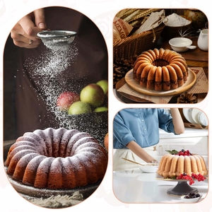 <span class=keywords><strong>Moule</strong></span> à gâteau en silicone bicolore épaissi avec anneau en acier, <span class=keywords><strong>moule</strong></span> à cheminée pour gâteau <span class=keywords><strong>Savarin</strong></span>, facile à démouler - Product Image 5