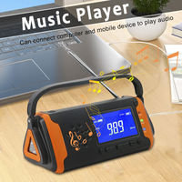Radio DE EMERGENCIA solar multibanda Pronóstico del tiempo SOS NOAA Manivela solar Luz de camping FM AM Receptor Linterna de tormenta